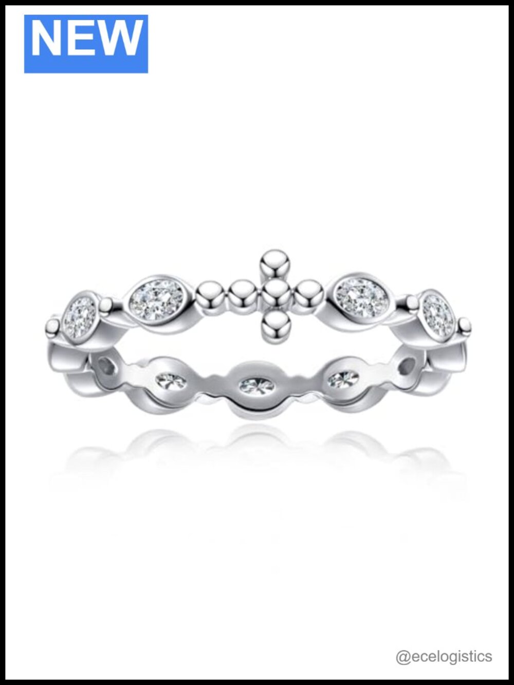 Moissanite Eternity Ring 1cttw D Color VVS1 Round Brilliant Cut S925 Sterling